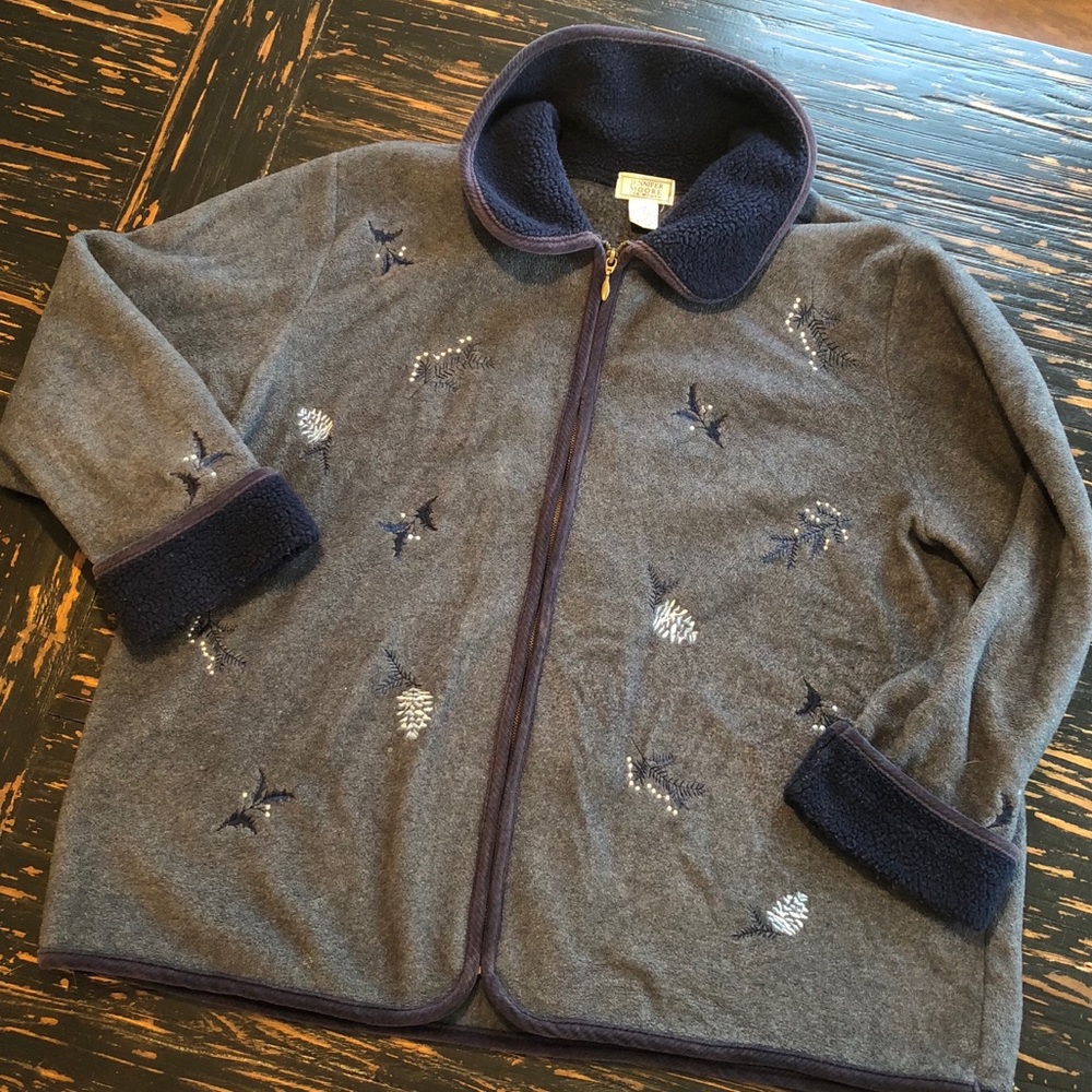 Jennifer Moore Button Fleece Cardigan, 2X